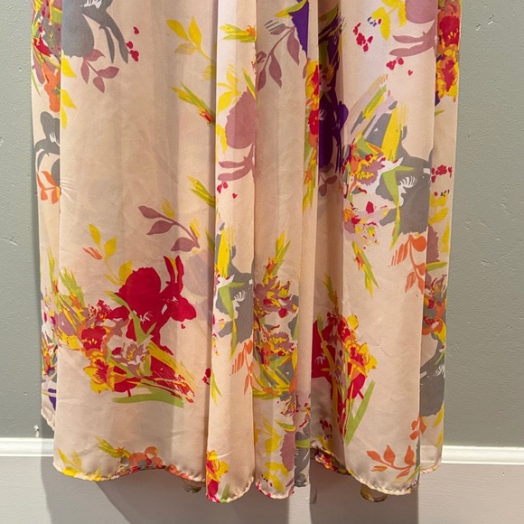 W118 by Walter Baker Blush Pink Abstract Floral Maxi Slip Full Length Flow Dress - Picture 14 of 16